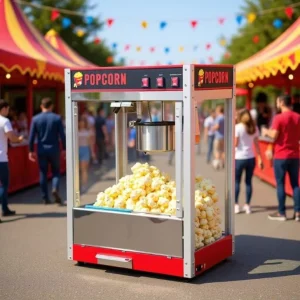 Commercial Popcorn Maker Machine Stainless Steel Countertop Popcorn Machine 220V for Parties Events Home