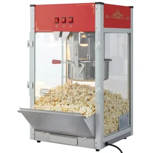 Commercial Popcorn Popper Machine 12 Oz Popcorn Maker 1440W 80 Cups Red Countertop Pop Corn Machine