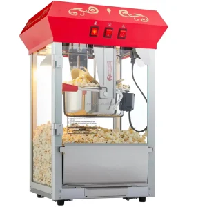Commercial Popcorn Popper Machine 8 Oz Popcorn Maker 850W Red Countertop Pop Corn Machine