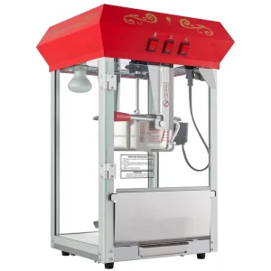 Commercial Popcorn Popper Machine 8 Oz Popcorn Maker With Switch Control 850W Red Countertop Pop Corn Machine