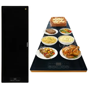 Commercial Portable Food Warmer Tabletop All Tableware Compatible 40-120C Adjustable Touch Control Coil Heating
