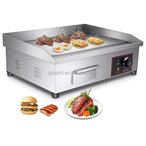 Commercial Restaurant Cooking Equipment Stainless Steel Table Top Flat Electric Barbecue Burger Grill Griddle