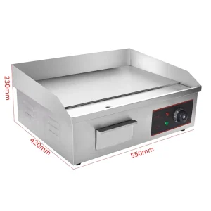 Commercial Restaurant Kitchen Equipment Electric Grills Griddles Professional Countertop Stainless Steel Beef Meat Griddle