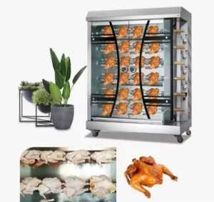 Commercial Restaurant Rotisserie Chicken Oven BBQ Gas Stainless Steel Grade 304 Large Grill 1500W Convection Heating