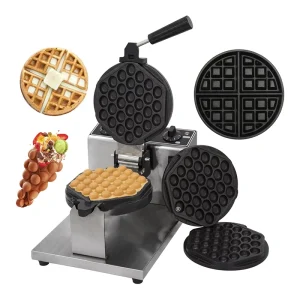 Commercial Rotating Bubble Waffle Machine Making Crepe Cone Non stick Cooking Electric Egg Waffle Maker