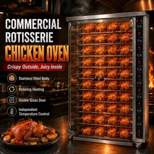 Commercial Rotisserie Oven Electric Chicken Grill Machine Automatic Rotary Poultry Roaster Professional Kitchen Equipment