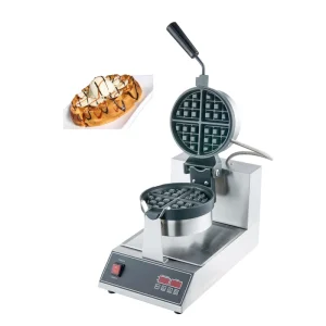 Commercial Round Waffle Machine Mini Rotary Belgian Waffle Making Machine