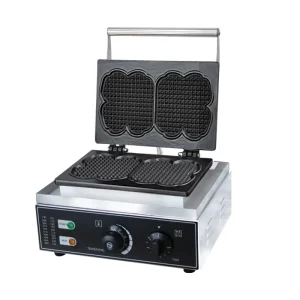 Commercial Single-Head Grid Belgian Thick Waffle Maker Electric Adjustable Temperature Non-Stick Coating 304 Stainless Steel
