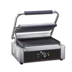 Commercial Single Pressing Plate Electric Panini Grill Professional Panini Press Grill Sandwich Electric with Groove