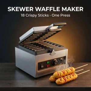 Commercial Skewer Waffle Maker 2000W Electric 18 Sticks Corn Dog Hot Dog Waffle Machine Non-Stick