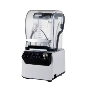 Commercial Smoothie Maker with Noise Reduction Cover 1800W Pure Copper Motor 2L Capacity Multi Stage Programmable