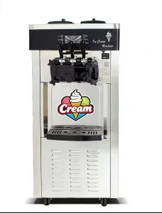 Commercial Soft Ice Cream Machine 3 Flavor 20-28L/H Stainless Steel Ice Cream Maker for Restaurant Cafe Snack Bar
