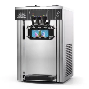 Commercial Soft Serve Ice Cream Maker Machine Stainless Steel High Power Motor Automatic for Milk Ingredients