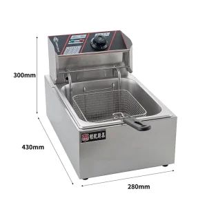 Commercial Stainless Steel 1 Tank 1 Basket Electric Deep Fryer