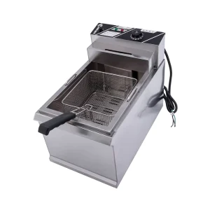 Commercial Stainless Steel 4500W Single Tank Electric Deep Fryer with 12L Oil Capacity and Overheat Protection