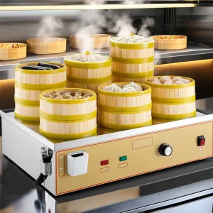 Commercial Stainless Steel Countertop Electric Steamed Bun Steamer Dim Sum Steamer Machine for Restaurant