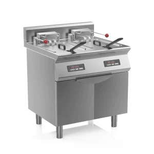Commercial Stainless Steel Double Tank Deep Fryer with Independent Temperature Control and Multi Plug for Fast Food Restaurant