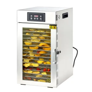Commercial Stainless Steel Electric 16 Tray Food Dehydrator Vegetable Fruit Dryer Machine High Power Fast Fruit Drying