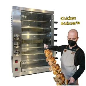Commercial Stainless Steel Electricity Rotary Chicken Roaster for Restaurants Chicken Rotisserie Machine