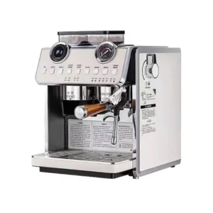 Commercial Stainless Steel Espresso Coffee Machine Integrated Grinder Dual Boiler Maker Steam Wand for Coffee Shop
