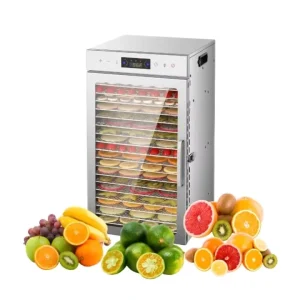 Commercial Stainless Steel Food Dehydrator 18 Trays Jerky Fruit Dryer Machine Smart Timing Temperature Control