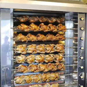 Commercial Stainless Steel Gas Rotary Chicken Roaster for Restaurants 110V