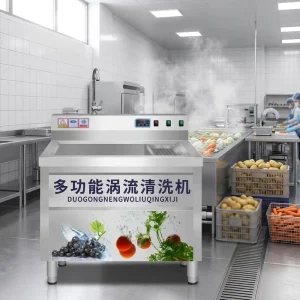 Commercial Stainless Steel Ozone Washing Machine with Motor for Fruit Vegetable Flour & Corn Vortex Bubble Washer