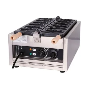 Commercial Stainless Steel Taiyaki Machine with Non Stick Plates for Fish Waffle and Sticks Snack Production