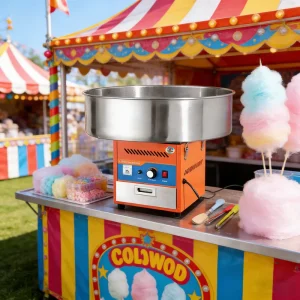 Commercial Stand Orange Cotton Candy Maker Professional Electric Desktop Candy Floss Machine