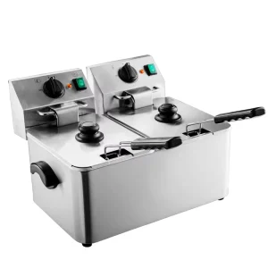 Commercial Table Top Electric Deep Fryer 4+4 L Double Tank for Restaurant Use