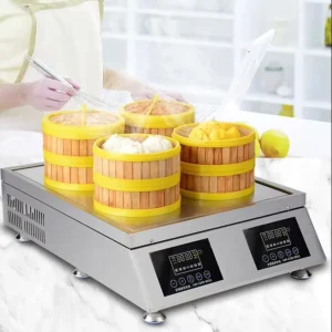 Commercial Tabletop Electric Dim Sum Steamer 220V Easy Operation Food Warmer for Street Food Stall Small Restaurant