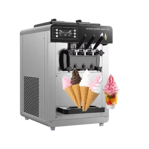 Commercial Tabletop Softserve Softice Softy Icecream Ice Cream Making 3 Flavor Soft Serve Ice Cream Maker Machine