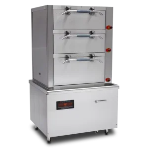 Commercial Three Doors Rice Seafood Kitchen Electric Food Steamers Cooking Cabinet Machine