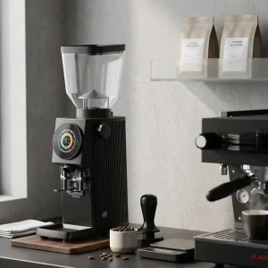 Commercial Touch Screen 83mm Flat Burr Electric Coffee Bean Grinder Kopi Electric