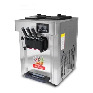 Commercial Use 20L/H Soft Ice Cream Machine 3-Flavor Frozen Ice Cream Yogurt Maker with LCD Display