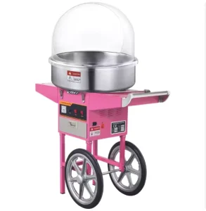 Commercial Use Cotton Candy Machine with Cart Trolley and Motor Bakery Candy Floss Maker New Condition