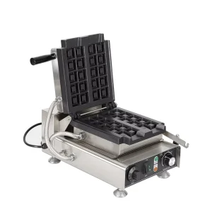 Commercial Use Stainless Steel Electric Vertical Waffle Maker Non Stick Coating Fast Heating for Waffle Buns Waffo Bites