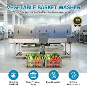 Commercial Vegetable Basket Washing Machine Automatic Crate Cleaning Equipment For Catering Central Kitchen