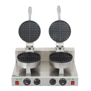 Commercial Waffle Maker Double Head for Home or Restaurant Round Shape Waffle Machine