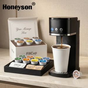 Compact Automatic 3 in 1 Single Serve K Cup Pod Coffee Maker with 50oz Large Water Reservoir for Hotel Use