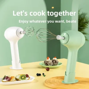 Compact Cordless Electric Egg Beater USB Rechargeable 3 Speed Whisk Frother Portable Travel Tool