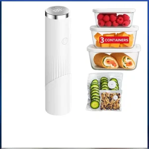 Compact Handheld Vacuum Sealer Machine (10 Reusable Bags) Portable Food Preservation 0.2kg