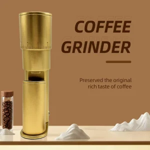 Compact Portable Electric Coffee Grinder 48mm Stainless Steel Conical Burr Adjustable Coffee Bean Grinder for Household Outdoor
