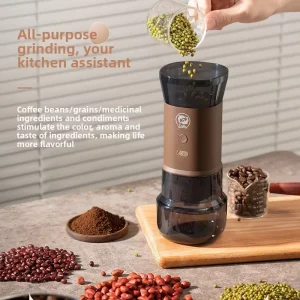 Compact Portable Electric Coffee Grinder USB Rechargeable Outdoor Travel Grinding Machine
