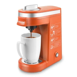 Compact Single Serve Coffee Maker Instant One Cup Capsule Coffee Machine for K Cup and Ground Coffee