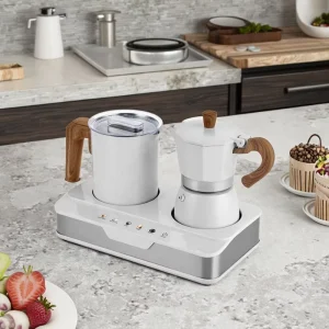Compact Space Saving Fully Automatic Electric Coffee Milk Frother Smart Temperature Control Low Noise Operation