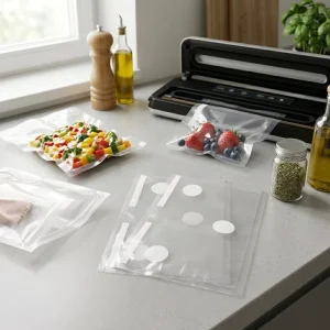 Compostable Commercial Kitchen Sous Vide Cooking Fresh Meat Seafood Vegetables Customized Vacuum Sealer Bags