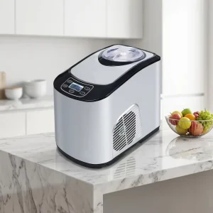 Compressor Refrigeration Home Machine Stainless Steel 1.5L Automatic Ice Cream Maker for Multiple Flavor Desserts