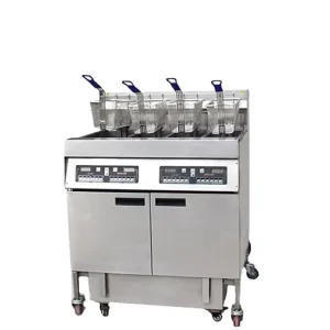Computer Control Deep Fryer with Built-in Oil Filtration, 56L Stainless Steel PLC