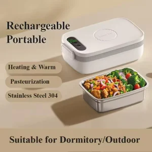 Constant Temperature Electric Lunch Box 14000mAh 1L Large Capacity Electric Lunch Box 304 Stainless Steel Insulation Lunch Box